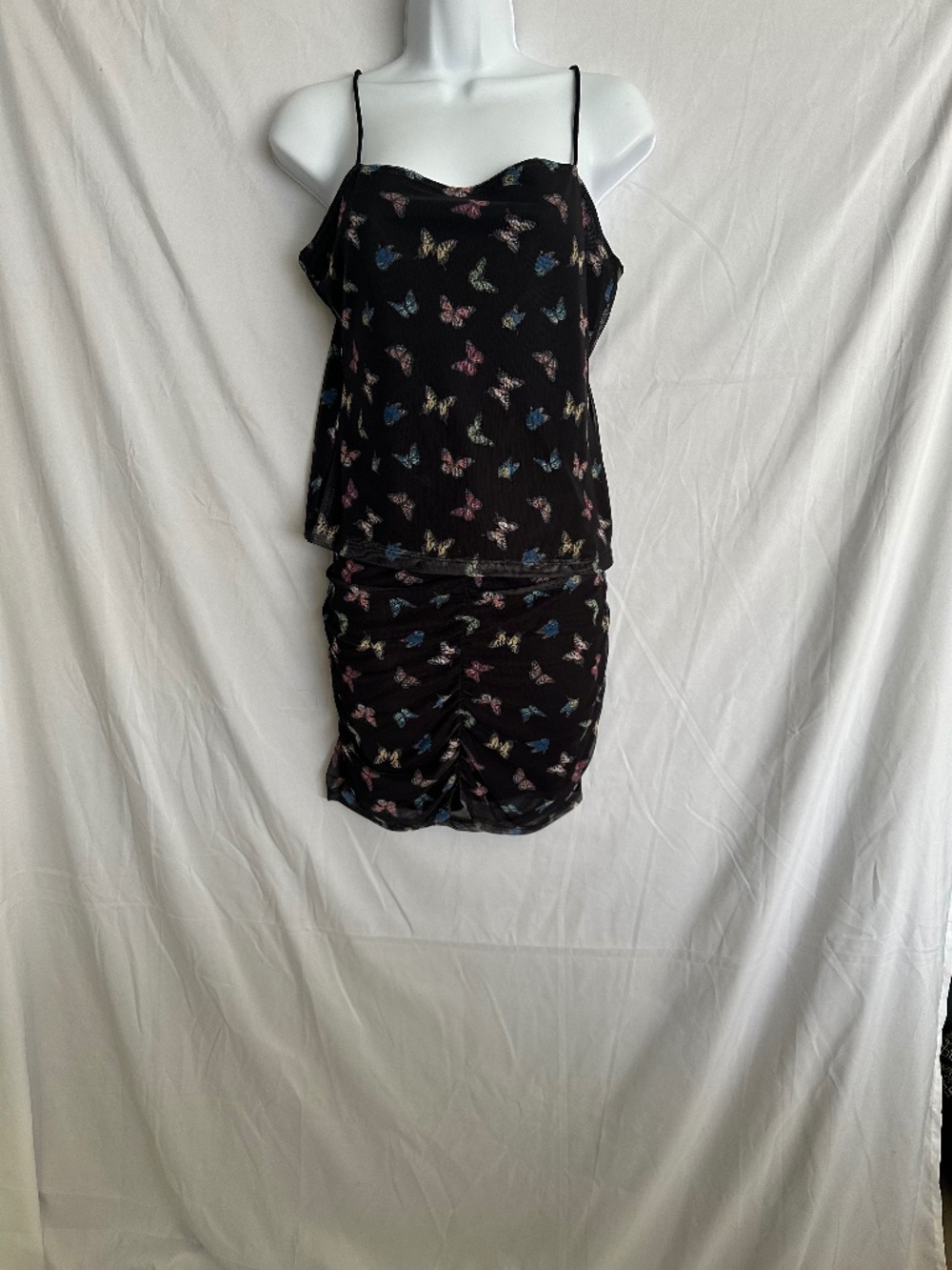 NWT For Justify, 2 piece set, black print skirt w/ tank top, juniors sz XL